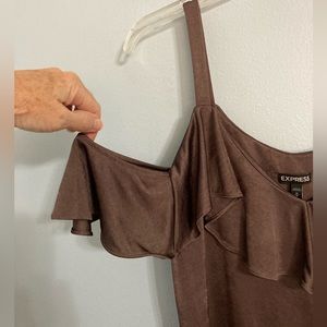 Express brown cold shoulder blouse top size M